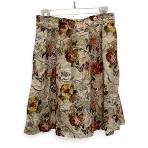 Retrolicious Vintage Victorian Floral Print Pin Up Skirt Size Medium